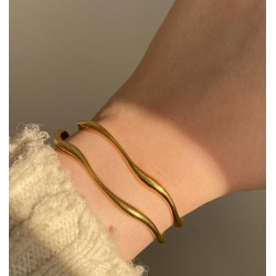 ست دستبند زنانه طلایی مینیمال